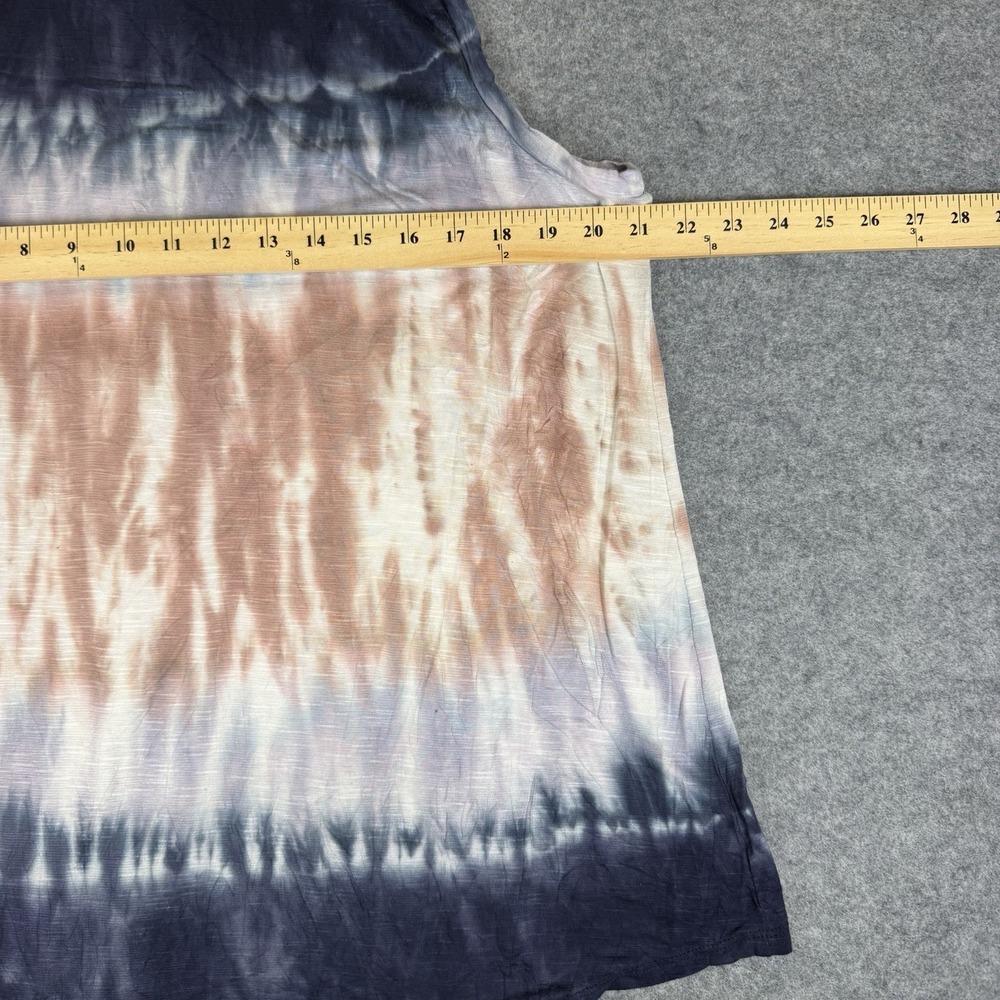Knox Rose Womens Large Tank Top Tie Dye Sleeveless Boho Casual Blouse Blue Pink - Picture 4 of 5
